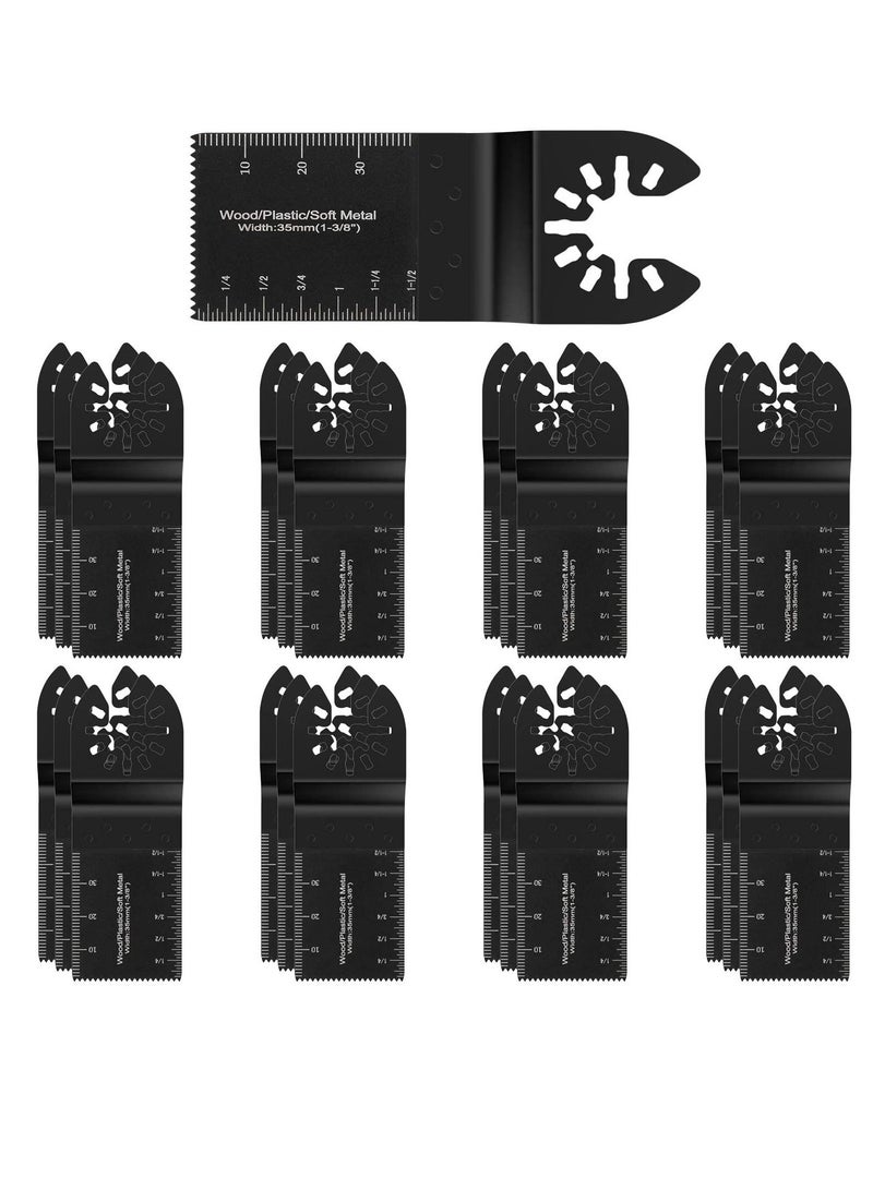 KASTWAVE Metal Wood Oscillating Tool Saw Blades, 25 PCS Metal Universal Multitool Blades Kit, 34mm Quick Release Saw Blades Compatible for Dremel Porter Cable Fein Worx Milwaukee Bosch - Image 1
