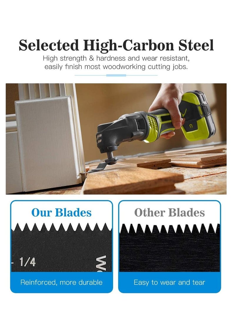 KASTWAVE Metal Wood Oscillating Tool Saw Blades, 25 PCS Metal Universal Multitool Blades Kit, 34mm Quick Release Saw Blades Compatible for Dremel Porter Cable Fein Worx Milwaukee Bosch - Image 5