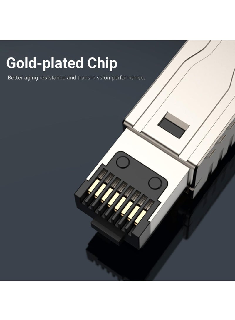 Excefore RJ45 Connectors Tool Free Cat 8, Cat8 Field Termination Plug Shielded RJ45 Modular Plugs for 2000MHz 2GHz 40G Double Shielded Solid LAN Cable 22AWG-24AWG (6-Pack) - Image 3