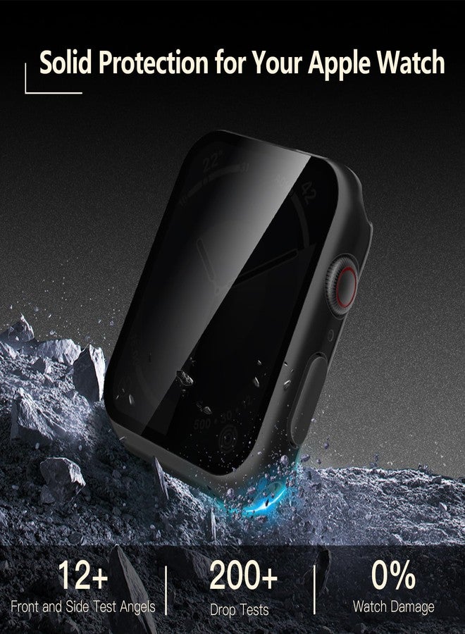 JULK [2-Pack Privacy Case for New SE 3 (2025) Apple Watch 40mm, Hard PC Cover with Built-in Anti-Spy Tempered Glass Screen Protector for iWatch Series SE/6/5/4 (2 Black) - Image 3