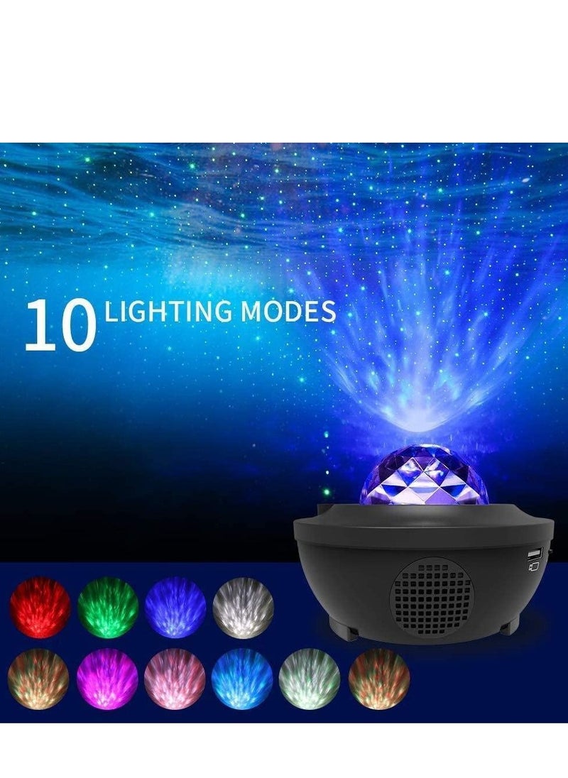 Dubkart DUBKART Star Light Projector Led Night Light, 2 In 1 Starry Light & Ocean Wave Projector With Remote Control 10 Colors Changing Music Player With Bluetooth Dimmable, Best Gift For Kids & Adults  - Image 1