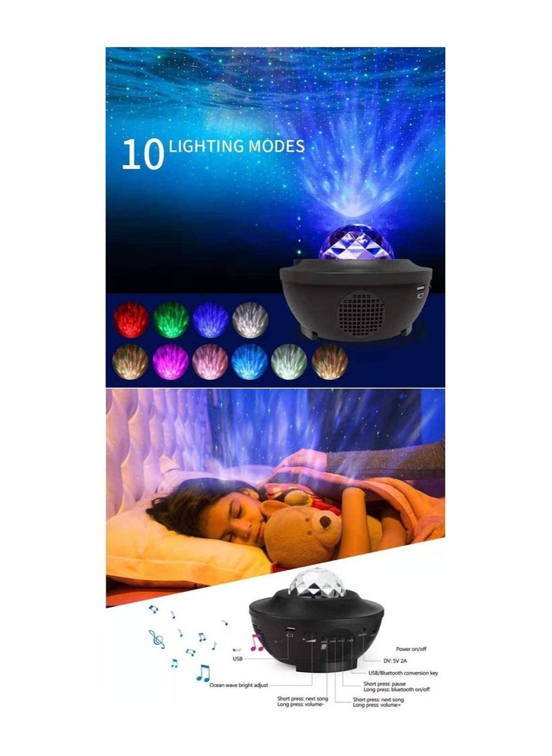 Dubkart DUBKART Star Light Projector Led Night Light, 2 In 1 Starry Light & Ocean Wave Projector With Remote Control 10 Colors Changing Music Player With Bluetooth Dimmable, Best Gift For Kids & Adults  - Image 5