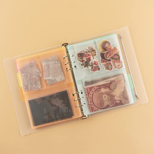 CYFUN DESIGN 10 Sheet Binder Pockets Inserts with Tree Pockets A5 Size 6 Hole Binder Folder for Dies and Stamps Storage,Waterproof PVC Clear Bags Protectors for Cutting Dies Stencil Album Stamp Crafts - Image 4