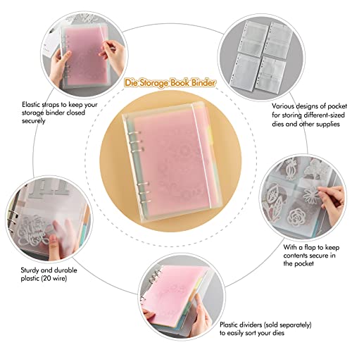 CYFUN DESIGN 10 Sheet Binder Pockets Inserts with Tree Pockets A5 Size 6 Hole Binder Folder for Dies and Stamps Storage,Waterproof PVC Clear Bags Protectors for Cutting Dies Stencil Album Stamp Crafts - Image 3