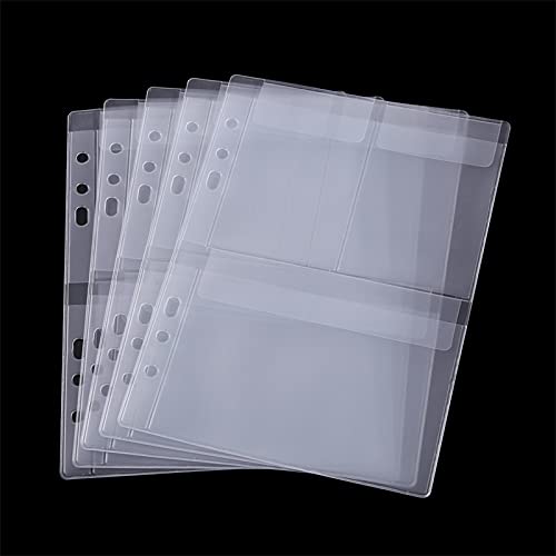 CYFUN DESIGN 10 Sheet Binder Pockets Inserts with Tree Pockets A5 Size 6 Hole Binder Folder for Dies and Stamps Storage,Waterproof PVC Clear Bags Protectors for Cutting Dies Stencil Album Stamp Crafts - Image 2