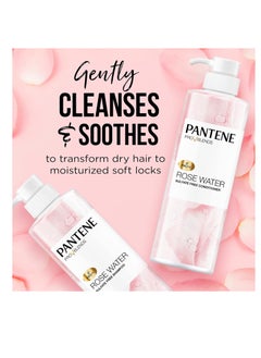 Pantene Pantene Sulfate Free Shampoo and Conditioner Set, Rose Water, Soothing and Moisturizing, Infused with Vitamin B5, for all Hair Types, Safe for Color Treated Hair, Pro-V Blend, 17.9 Fl Oz Each, 2 Pack  - Image 3