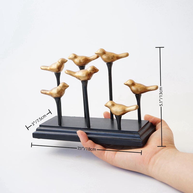 Yeaco Wooden Base Golden Birds on Branch Vertical Decorative Napkin Holder - Image 4