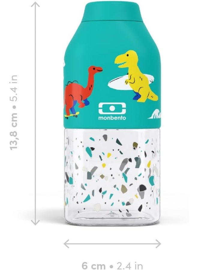 monbento - Boy's and Girl's MB Positive S Blue Dino Water Bottle - Children's Bottle for School, Sport, Picnic - Mini Plastic Bottle 330 ml Airtight - BPA Free - Blue Dinosaur Design - Image 4