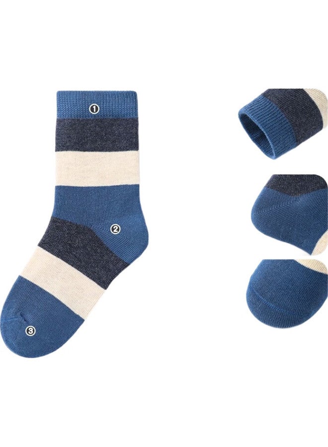 Bambi Children'S Socks, Autumn And Winter, For School Boys, Big Kids, Spring And Autumn, Seamless Mid-Calf Cotton Socks, Bb21512, Size 16-18 - Image 1