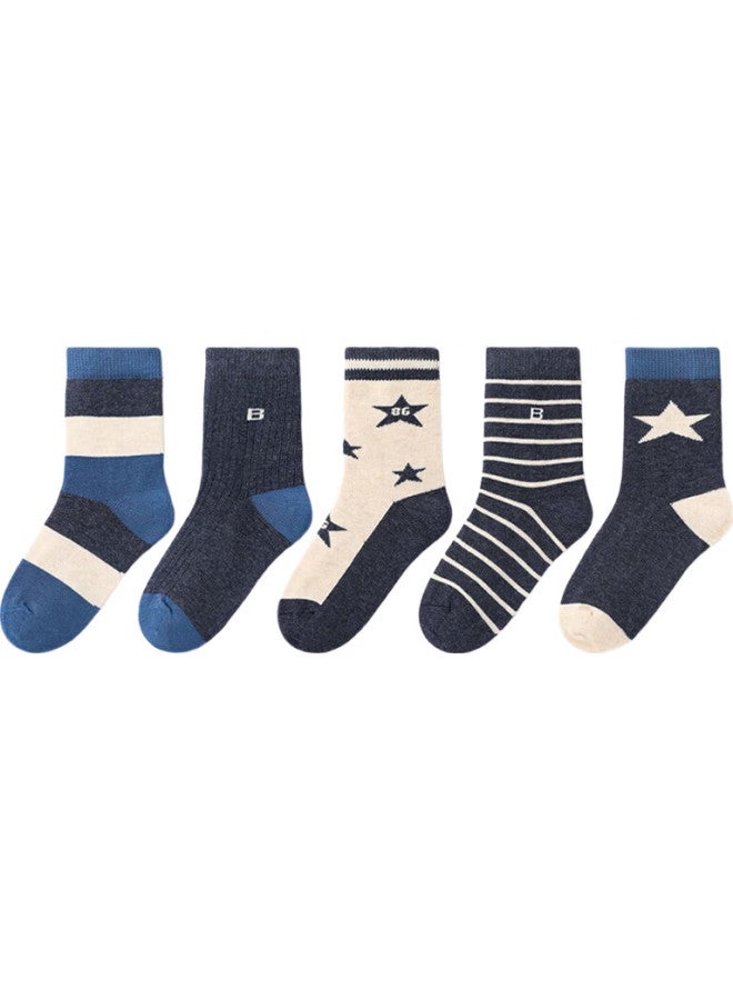 Bambi Children'S Socks, Autumn And Winter, For School Boys, Big Kids, Spring And Autumn, Seamless Mid-Calf Cotton Socks, Bb21512, Size 16-18 - Image 2