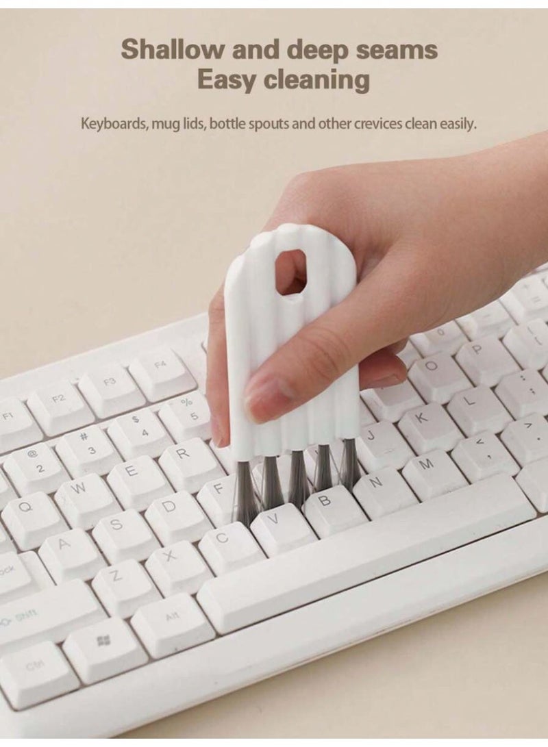 HPRT 5pcs Bendable Cleaning Brush, Soft PP Bristles Multifunctional Keyboard Cleaner for PC, Kitchen & Home Desktop (White) - Image 3