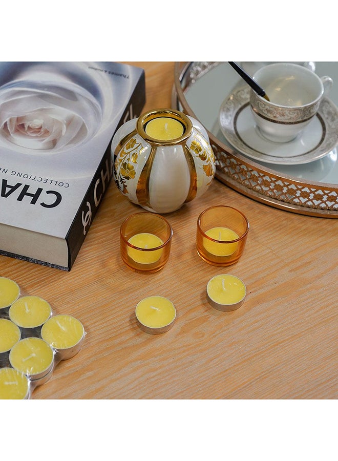 DANUBE HOME Amara T Light Candles Set of 50 scented Candles White T Light Candles for Restaurant Decorations Lemon Grass - Image 2