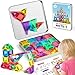 3 otters Travel Magnetic Tiles with Case 44PCS Mini STEM Toys Travel Magnetic Building Blocks for Kids Christmas Party Birthday Gift Classroom Prize - Image 2