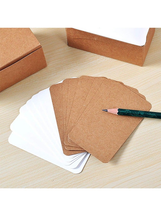Generic 300Pcs Blank Business Card, Kraft Paper Learning Card, Note Card, Birthdy Message Gift Card (White, Cowhide color, Black )"  - Image 5