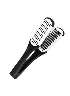 Hair Straightening Comb Styling Tools Boar Bristle Double Sided Brush Comb Clamp Black White