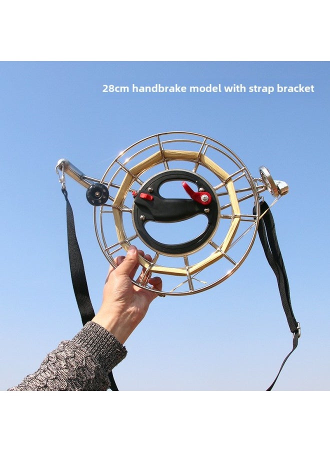 Generic - Kite Line Roulette Stainless Steel Kite Roulette Anti-reverse Hand Brake High-grade Large Bearing Hand Grip Wheel Spool Jianpeng-Colour:25 Large Universal Handbrake + 4 Strands 1000m Tire Cord - Image 1