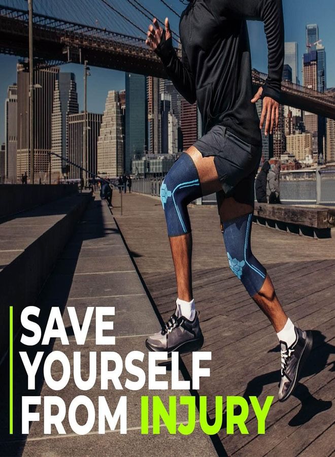 Generic Knee Compression Sleeves by (Pair) – Joint Protection and Support for Running, Sports, Knee Pain Relief – Knee Brace for Men and Women – Innovative Breathable Elastic Blend --L - Image 3
