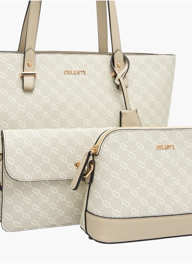 Celeste Womens Set Of 3 Printed Monogram Match Back  - Image 5