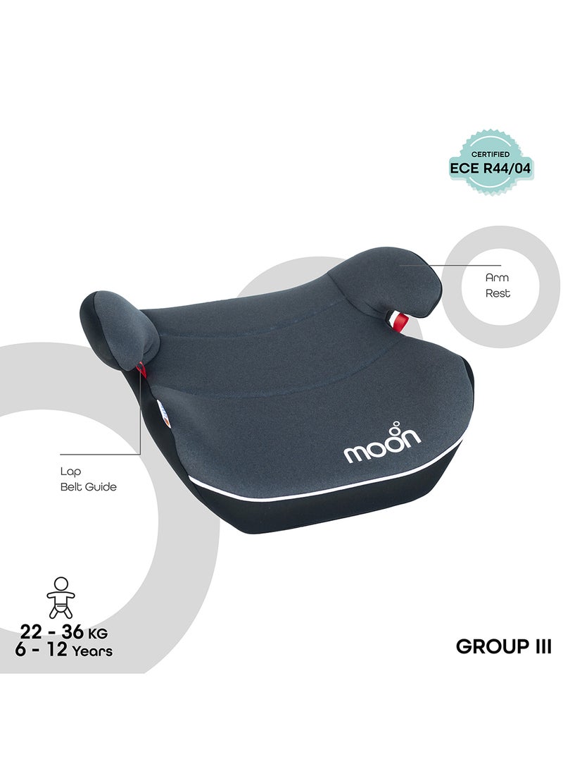 Moon Kido Baby Booster Lightweight Car Seat, Group 3 (22-36 kg) - Dark Grey - Image 2