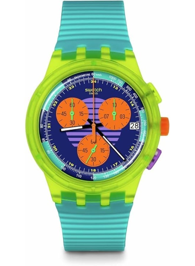 Swatch Unisex Watch Plastic Quartz SWATCH NEON WAVE - Image 1