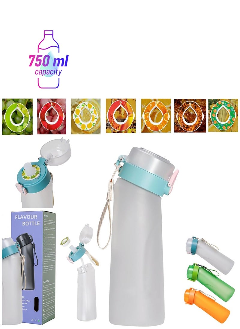 Generic Sports Air Water Bottle BPA Free Starter up Set Drinking Bottles,750ML Fruit Fragrance Water Bottle, with 7 Flavour pods%0 Sugar Water Cup, for Gym and Outdoor Gift  - Image 1