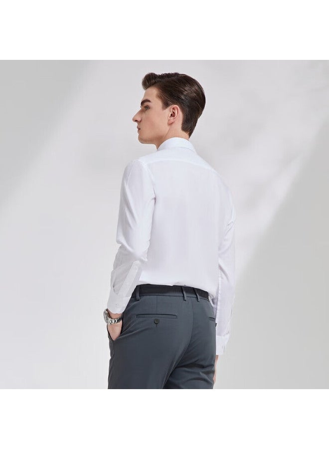 Youngor Men's Shirt, Spring And Summer, Young Men's Business Casual Long-sleeve Shirt, Vldp170011bfa, Pure White, Size 41 - Image 3