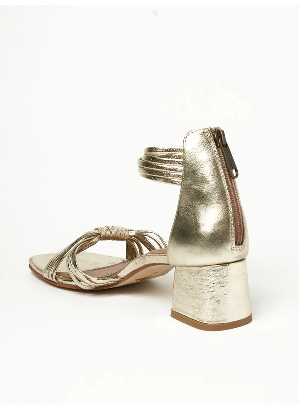 Y.so Y.SO Ladies Mid Heel Sandals Gold | Made In India
