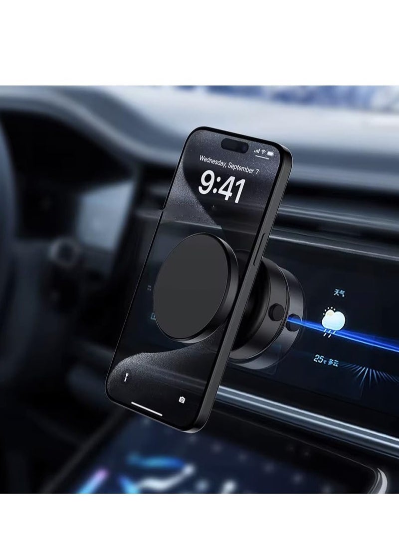 New Magnetic Suction Phone Holder for Car, Mirror, Gym - 360°Rotation Magnetic Car Cell Phone Holder - Compatible with Metal and Glass Surface (Black) - Image 2
