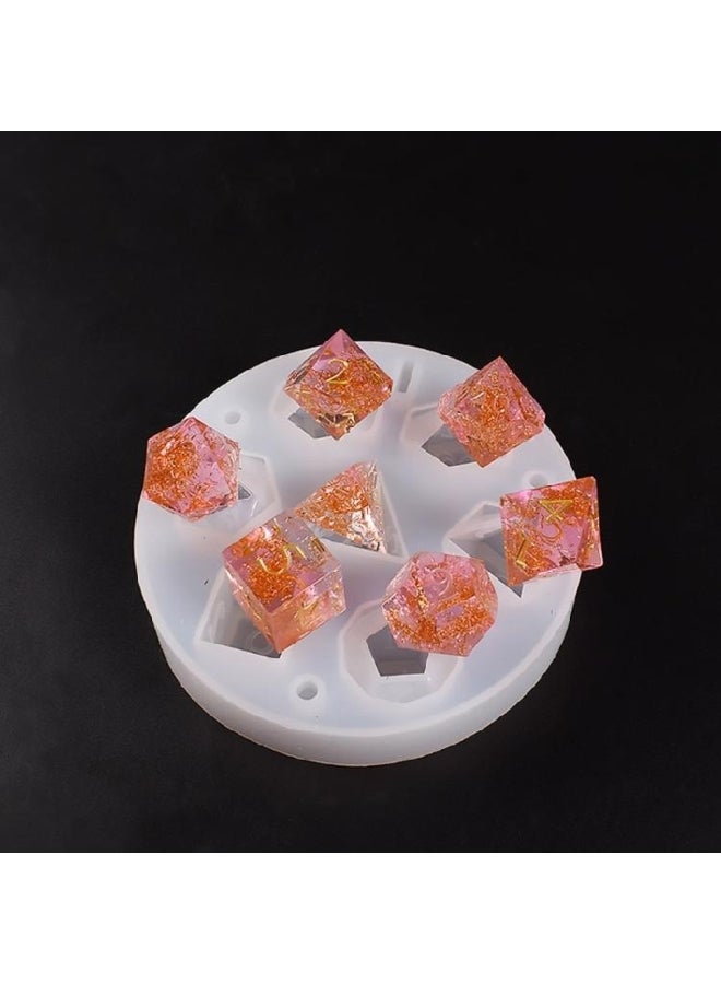 7 Styles Epoxy Resin Dices Moulds Silicone Resin Casting Polyhedron Game Dices Moulds Number Moulds for Diy Board Games - Image 4