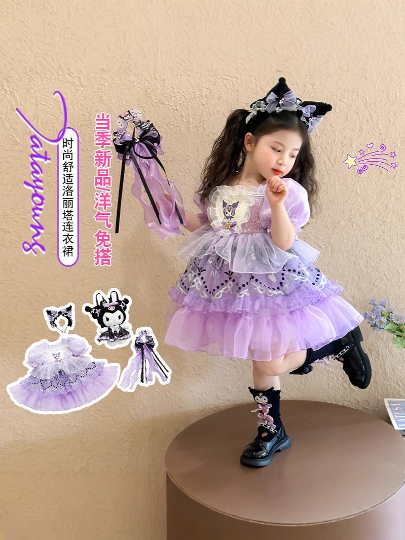 Girls' Dress Summer Children'S Stylistics Short-Sleeved Kulomi Lolita Women'S Treasure Summer Princess Dress - Image 5