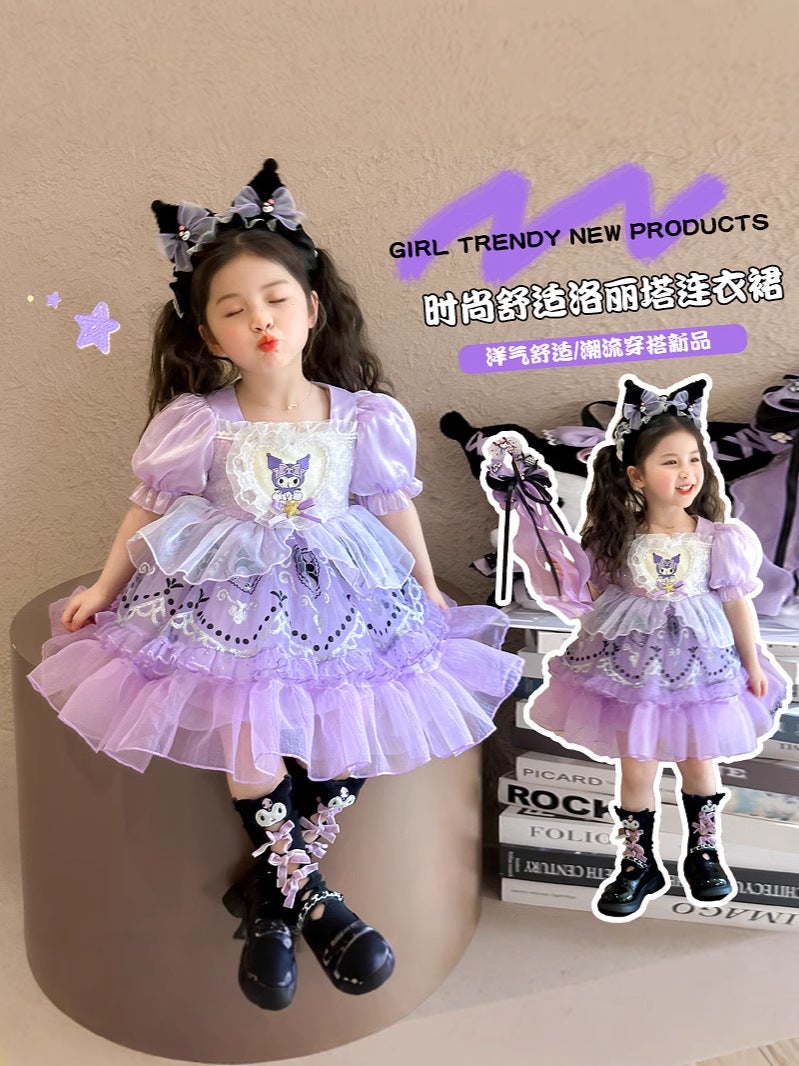 Girls' Dress Summer Children'S Stylistics Short-Sleeved Kulomi Lolita Women'S Treasure Summer Princess Dress - Image 3