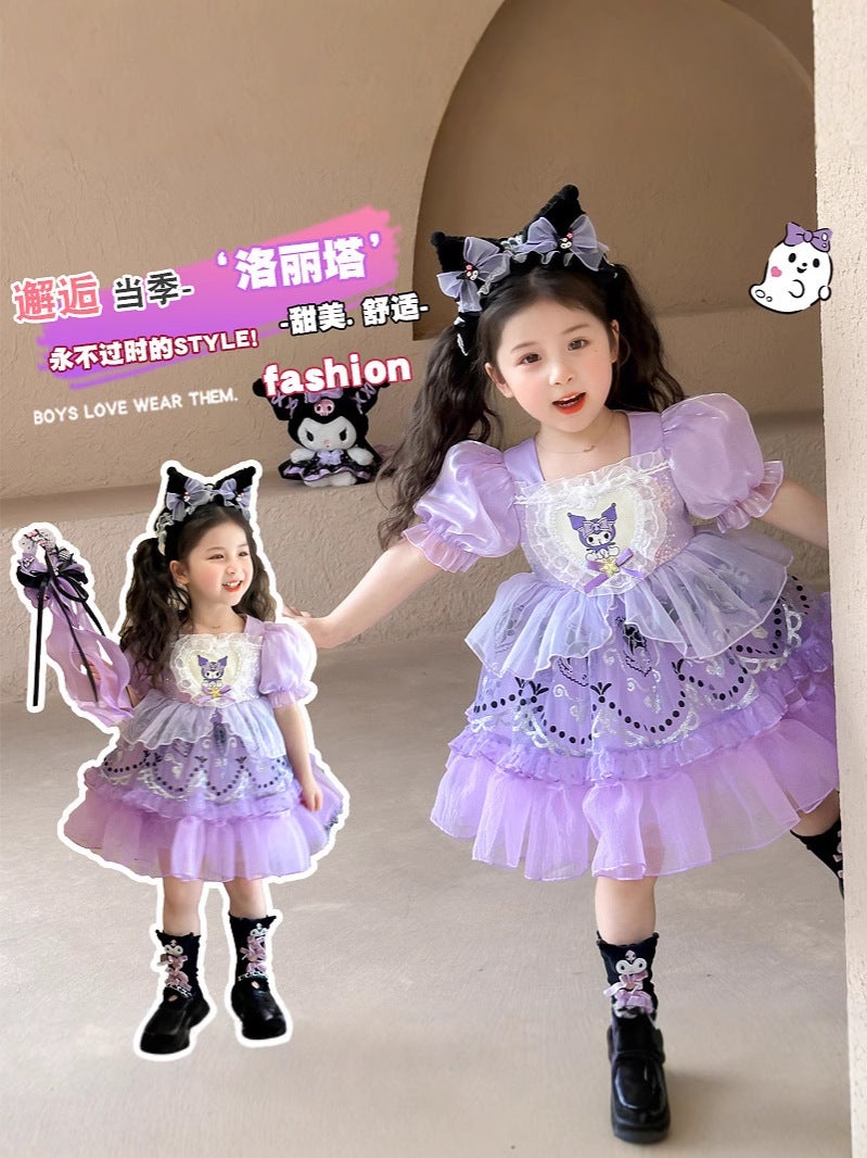 Girls' Dress Summer Children'S Stylistics Short-Sleeved Kulomi Lolita Women'S Treasure Summer Princess Dress - Image 4
