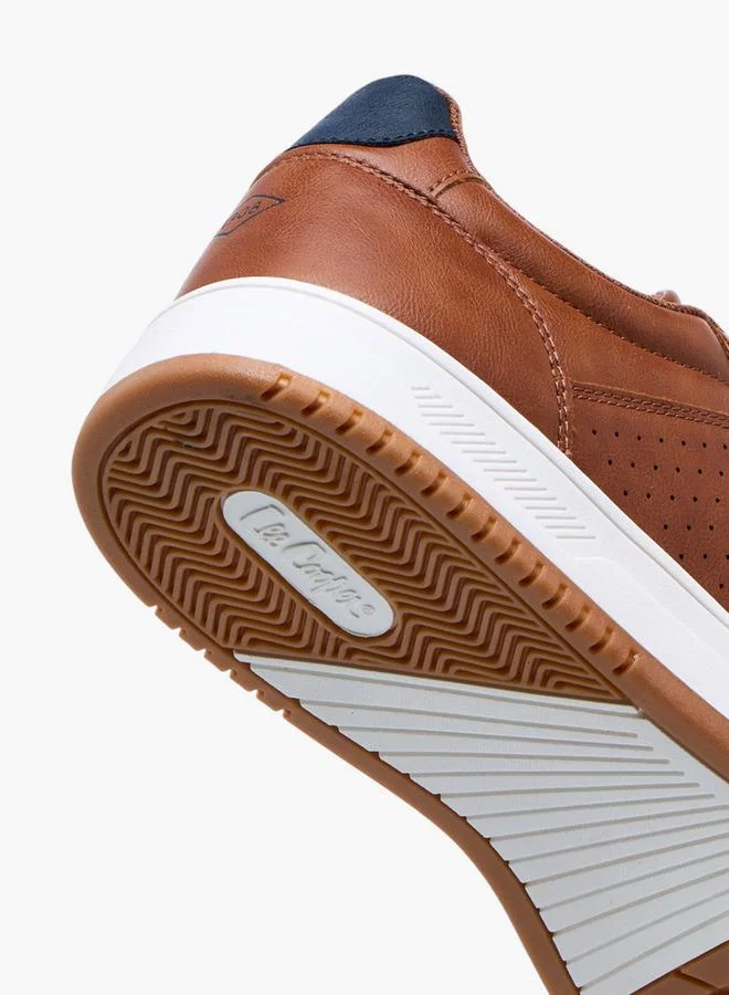 لي كوبر Men's Perforated Panelled Lace-Up Sneakers