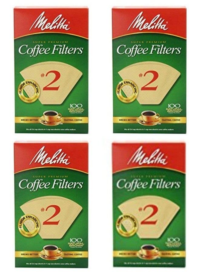 Melitta Cone Coffee Filter #2 100 Count- Natural Brown (Pack Of 4) - Image 1