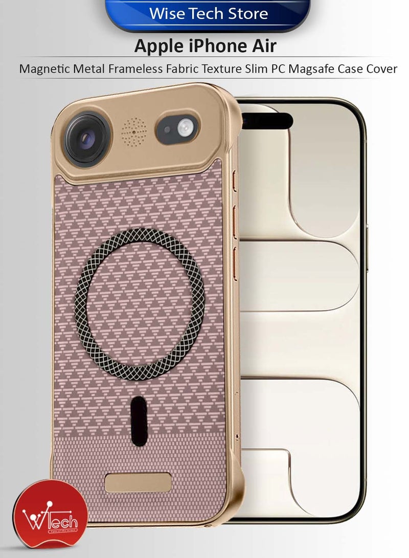 دبليو تيك غطاء حماية لهاتف آيفون آير 5G 2025 معدن مغناطيسي بدون إطار بنسيج قماشي نحيف مع Magsafe (MCCPSN) - وردي/ذهبي - Image 1