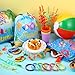 Realspring 91 Pcs Beach Pool Party Favors 9 Inch Beach Balls Bulk Summer Drawstring Backpack Bracelets Keychain Straws for Birthday Pool Party Supplies Goodie Bag StuffersEnjoy Summer - Image 4