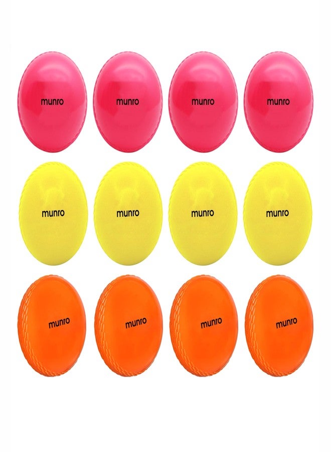 MUNRO Synthetic Bounce Cricket Wind Ball, Practice/Competitive Match, PU Ball for Indoor & Outdoor, Cricket Ball, Training Balls for Beginners (Multicolor, Pack of 12) - Image 1