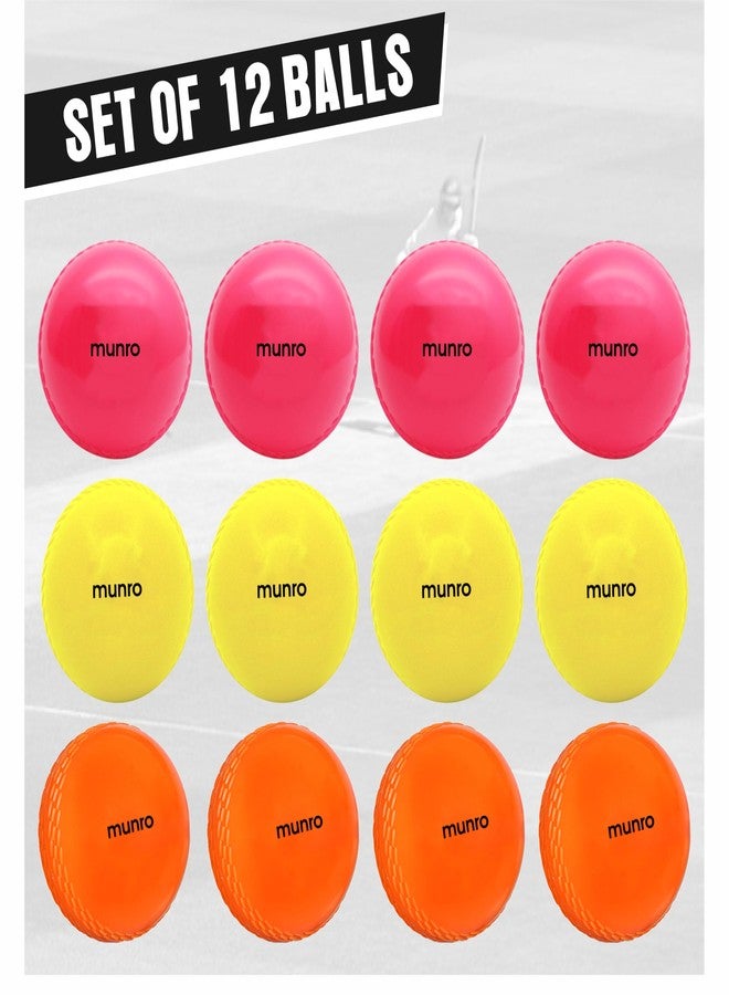 MUNRO Synthetic Bounce Cricket Wind Ball, Practice/Competitive Match, PU Ball for Indoor & Outdoor, Cricket Ball, Training Balls for Beginners (Multicolor, Pack of 12) - Image 2