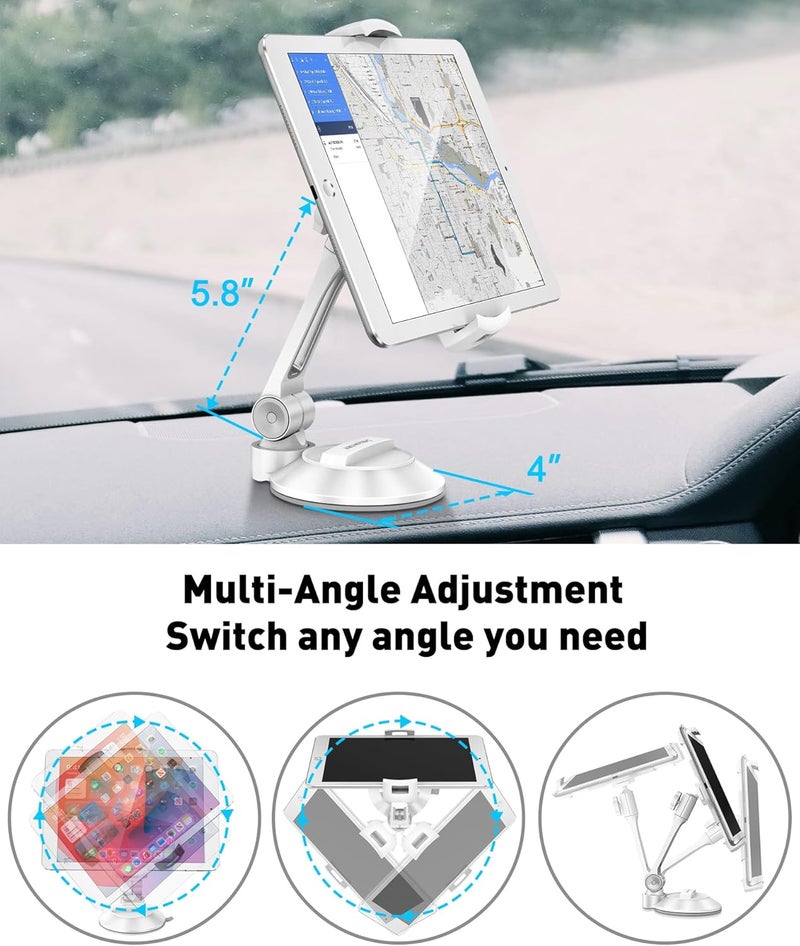 AboveTEK Tablet Suction Cup Holder for 4-11” Displays - Large Swivel Tablet and Phone Stand - Image 5