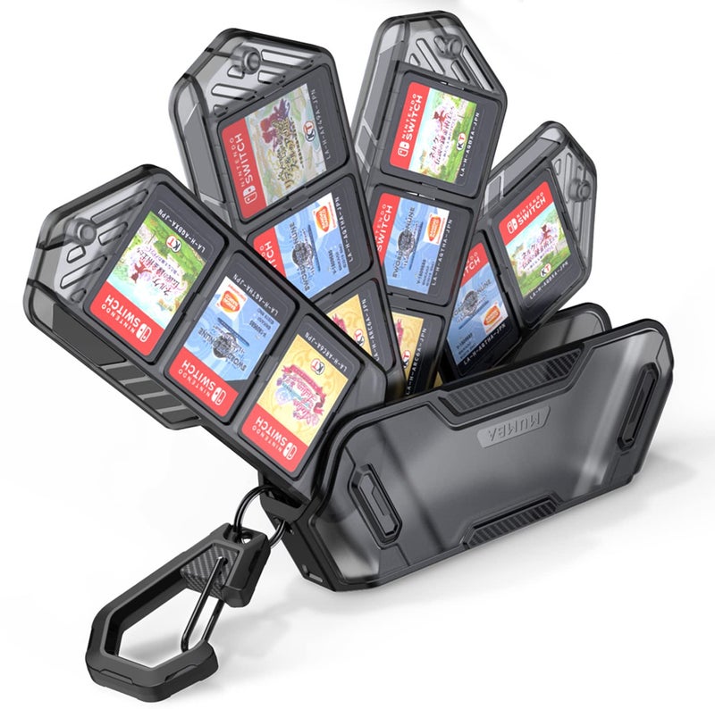Mumba 12 Switch Game Card Case Holder for Nintendo Switch Game Cards, Portable and Exquisite Protective Hard Shell with 4 Layer Rotatable Holder for Nintendo Switch 2/Switch/Switch OLED/Lite (Black) - Image 1