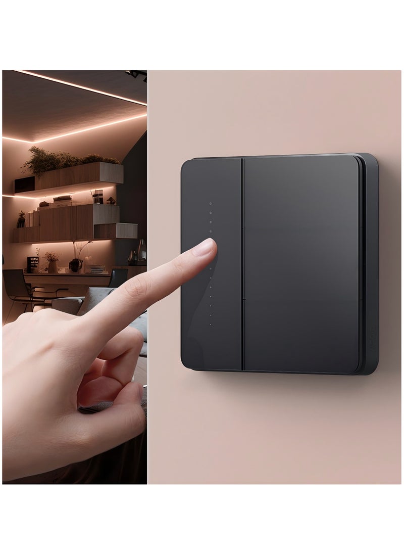 Aqara - Smart Wall Light Switch Z1 Pro Single Gang ,Apple Siri and Google Smart Home Support,Matter and Zigbee 3.0,Support Neutral and Non-Neutral,Black - Image 1