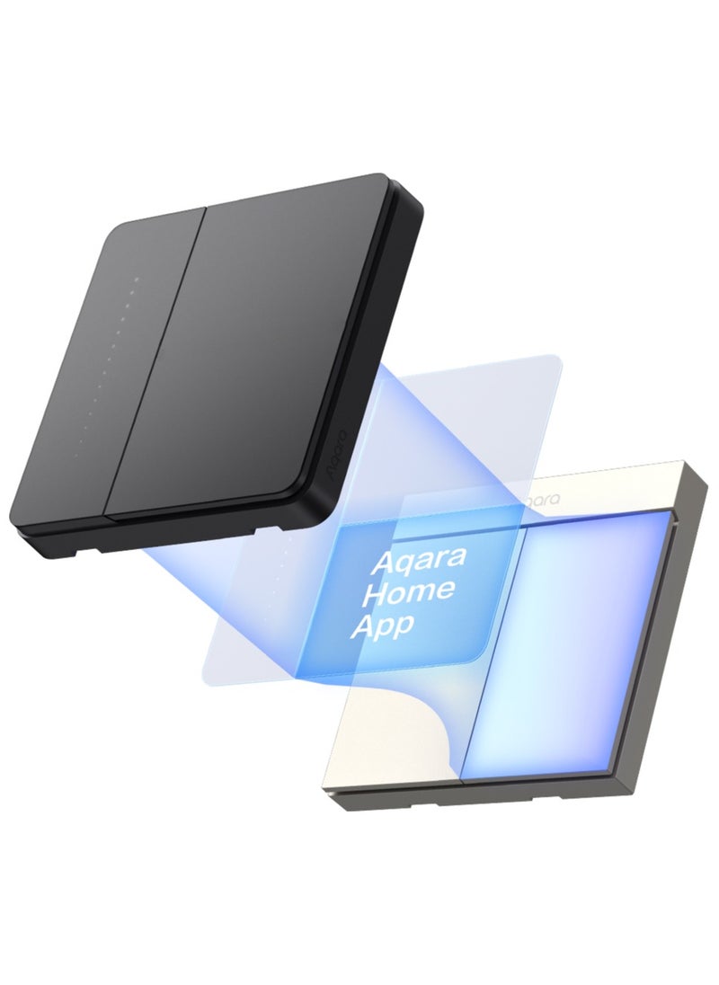 Aqara - Smart Wall Light Switch Z1 Pro Single Gang ,Apple Siri and Google Smart Home Support,Matter and Zigbee 3.0,Support Neutral and Non-Neutral,Black - Image 1