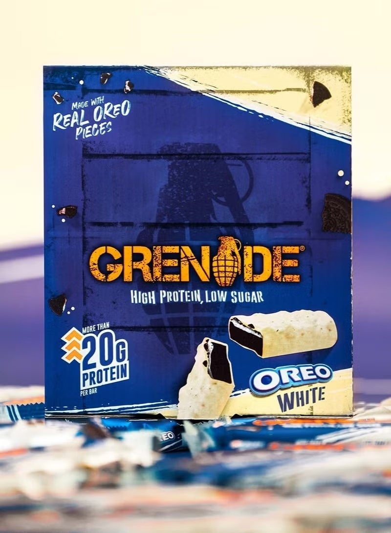 Grenade High Protein Bar Oreo White Flavor 60g – Pack of 12 - Image 3