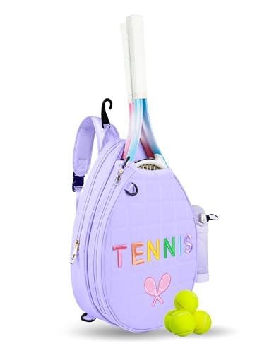 NZNDB Tennis Bags for Women Girl, Tennis Sling Crossbody Backpack, Water Resistant Tennis Bag for Pickleball, Tennis, Racketball(Purple) - Image 1