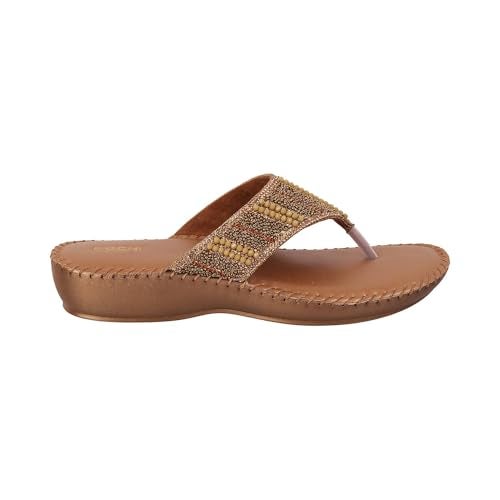 Mochi Women Antic Gold Ethnic and Comfortwear Chappal UK/6 EU/39 (44-99) - Image 4
