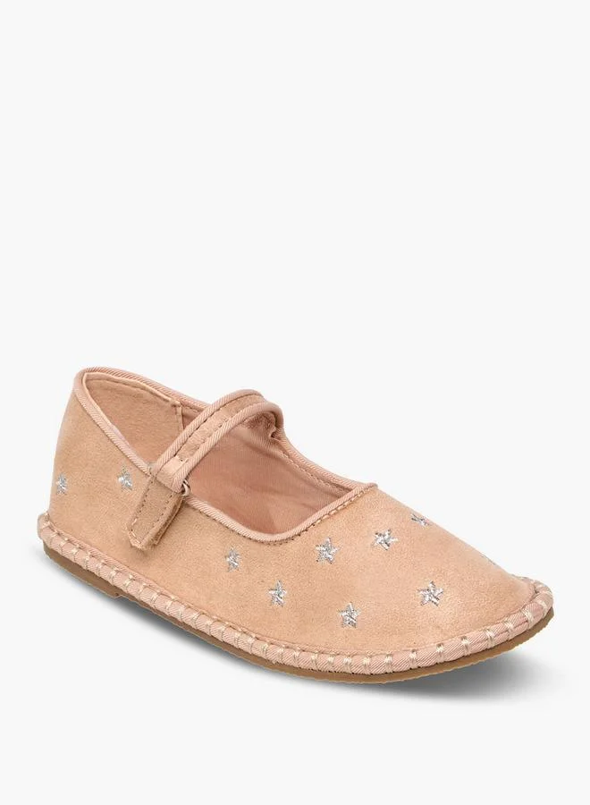Flora Bella By Shoexpress Flora Bella Girls Star Embroidered Hook And Loop Mary Jane Shoes