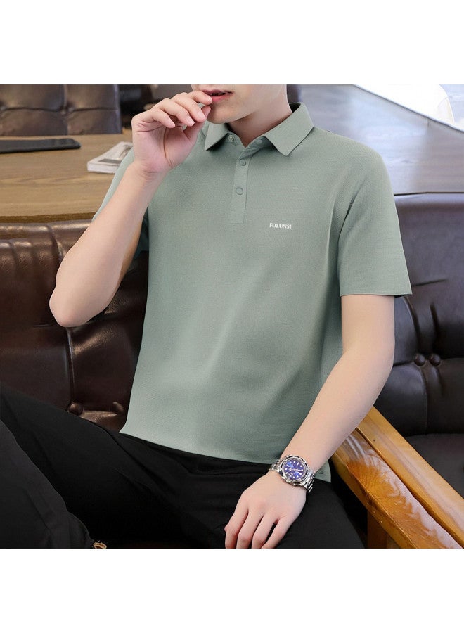 FOLUNSI seamless Short-sleeve Men's T-shirt - Business Casual Breathable Polo Shirt Men's Tee - Image 4