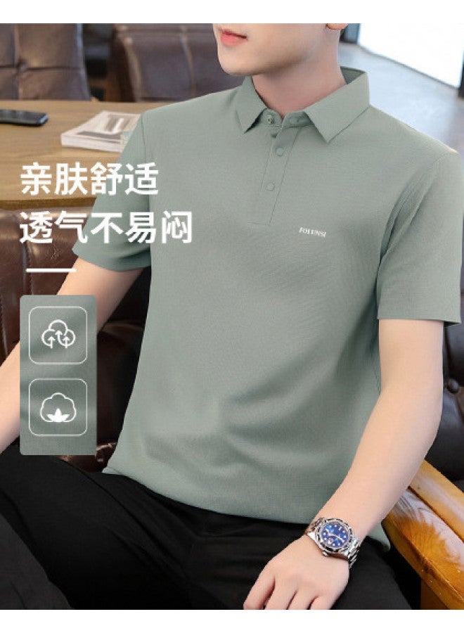 FOLUNSI seamless Short-sleeve Men's T-shirt - Business Casual Breathable Polo Shirt Men's Tee - Image 1