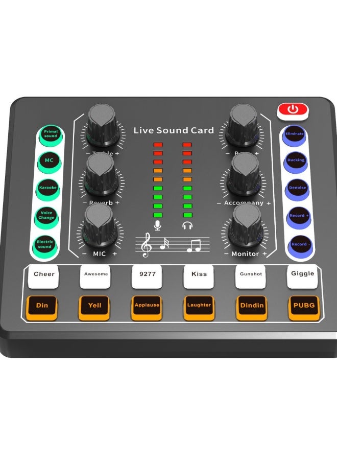 Live Sound Card, M8 Mini Sound Mixer Board,Portable Audio Mixer, Audio Interface With Dj Mixer Effects And Voice Changer, Voice Changer Device For Singing/Pc Video Chat/Broadcast/Karaoke - Image 2
