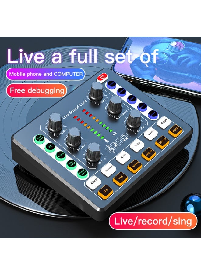Live Sound Card, M8 Mini Sound Mixer Board,Portable Audio Mixer, Audio Interface With Dj Mixer Effects And Voice Changer, Voice Changer Device For Singing/Pc Video Chat/Broadcast/Karaoke - Image 3